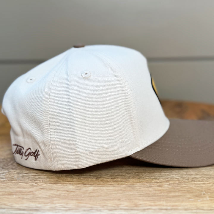 Fancy Face 5 Panel Cotton Structured Hat (taupe)