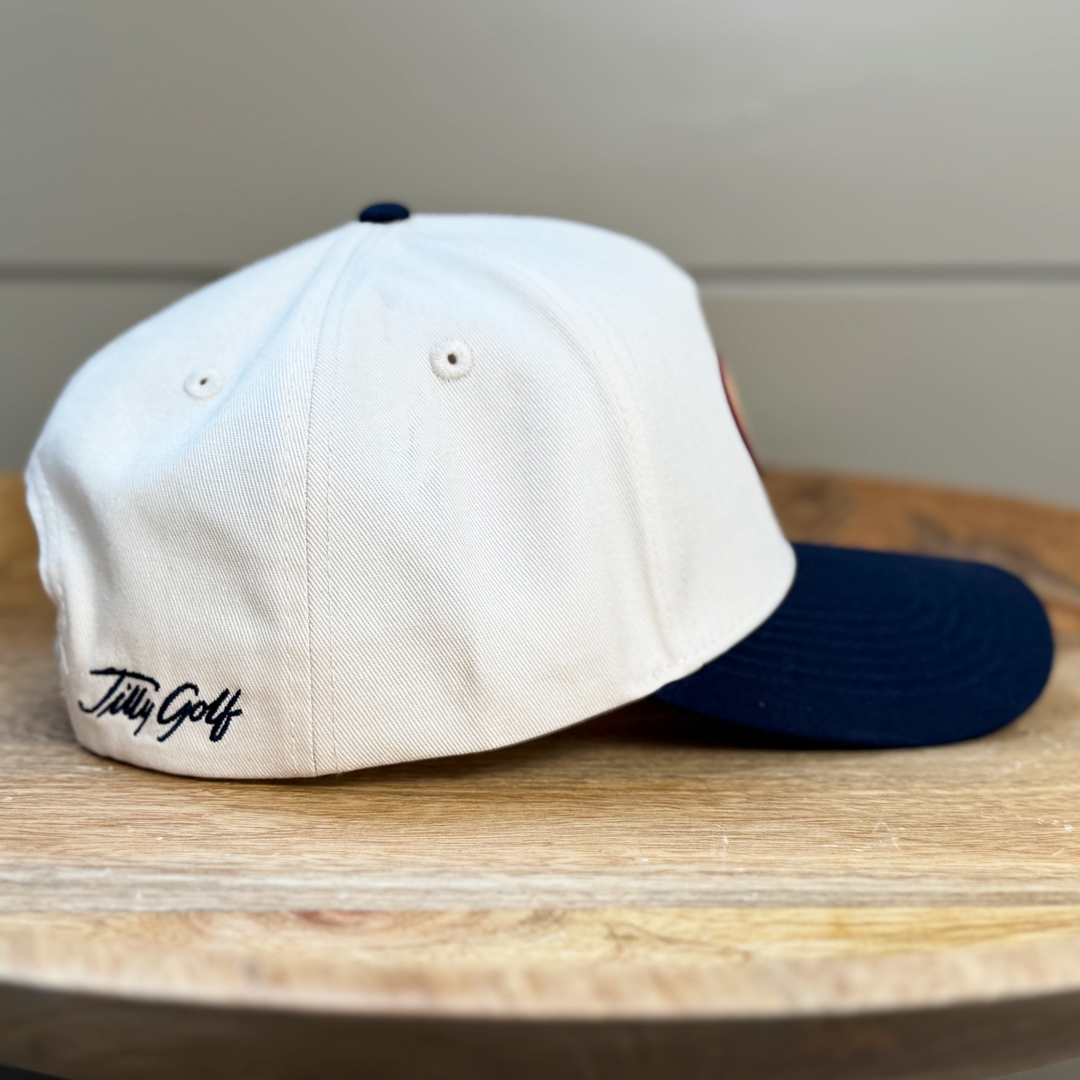 Fancy Face 5 Panel Cotton Structured Hat (navy)